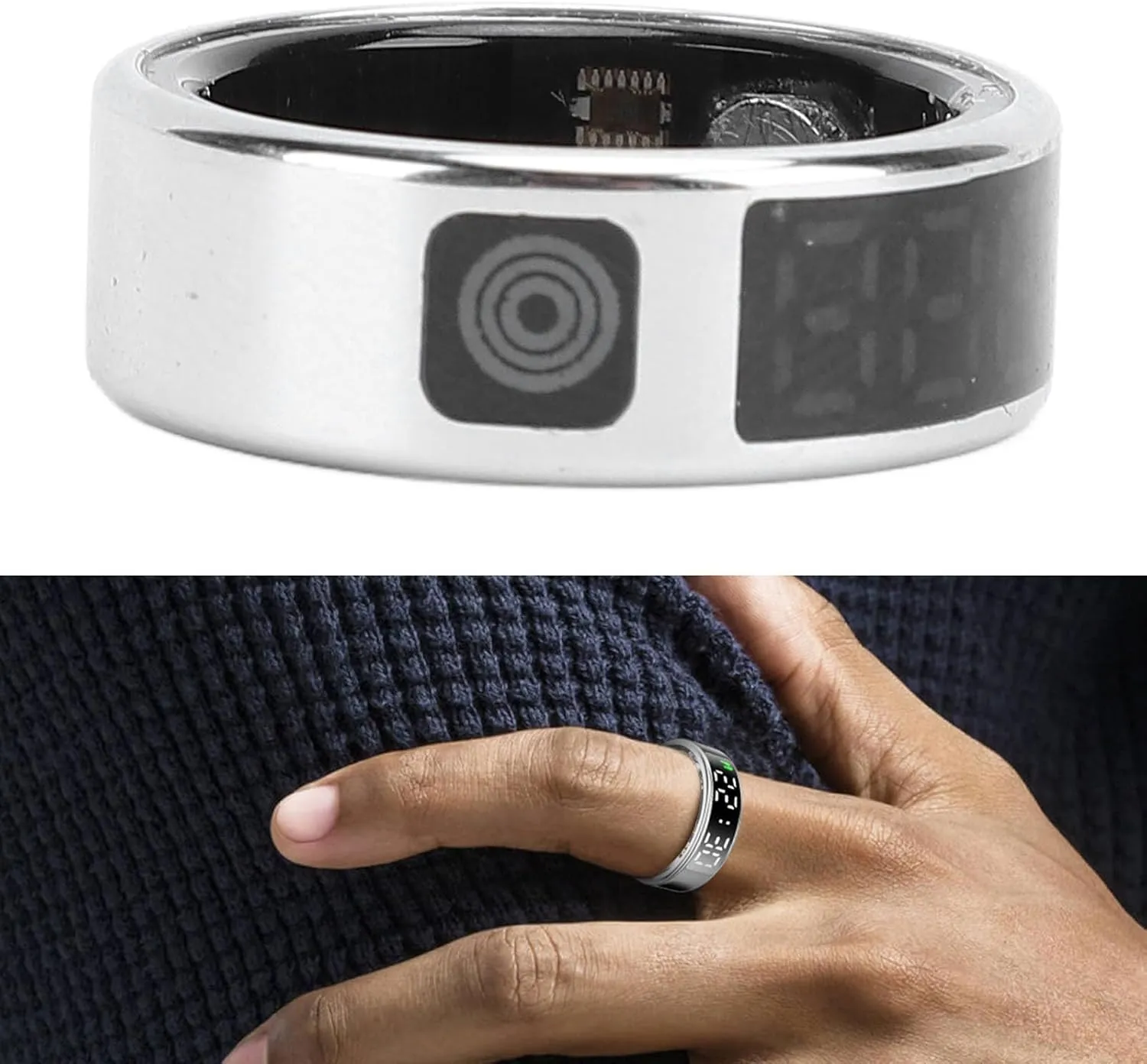 Health (Size 11 (20.7mm / 0.81in)) Smart Ring, Fitness Tracker Men Women Touch Screen IP68 Health Exercise Redord Steps with Charging Bay Supports tycoon Multiple Sports Modes 