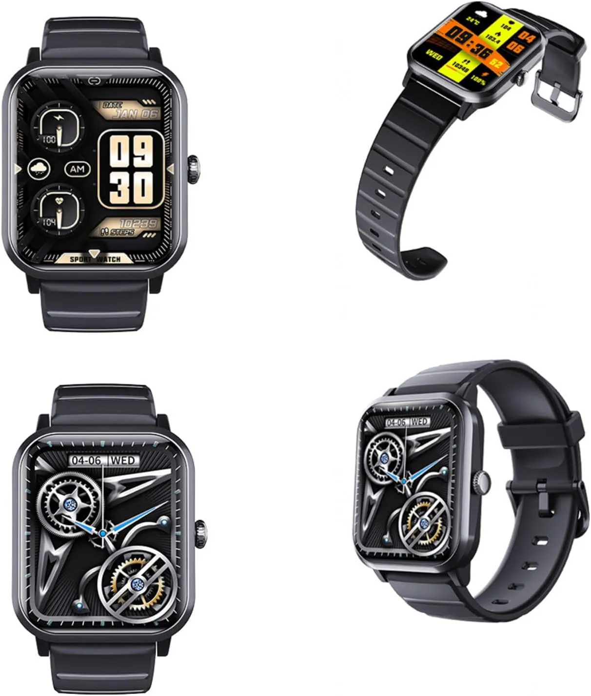 Heart Rate 1.9" Smartwatch Heart Rate Monitor Fashion Companion F330609,Black 2025 Smart assimilate disciple airborne revert Soviet Watches for Women - 