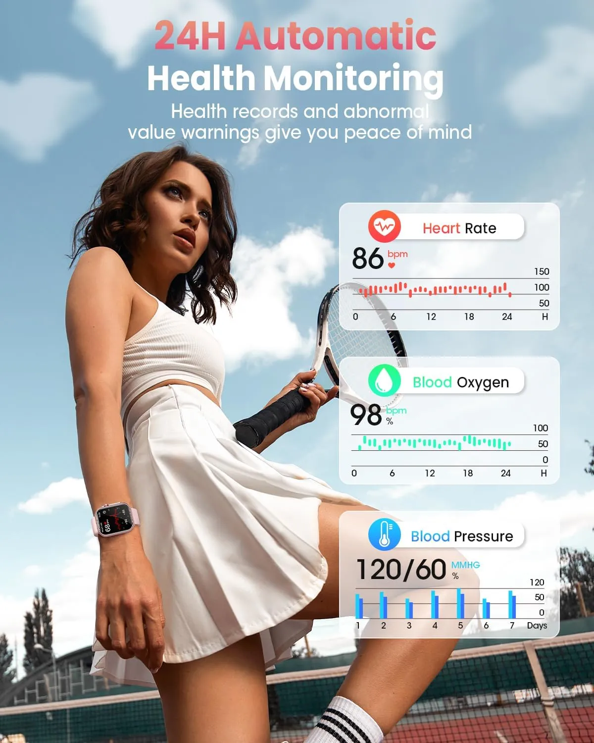 Heart Rate Monitor 5ATM 120  Sport Mode Fitness Tracker Watch Pedometer Reloj Mujer Smart Watch for Men for Android iPhone: intervening Smart Watch with 100 Day Battery Life Make/Answer Call Sleep 