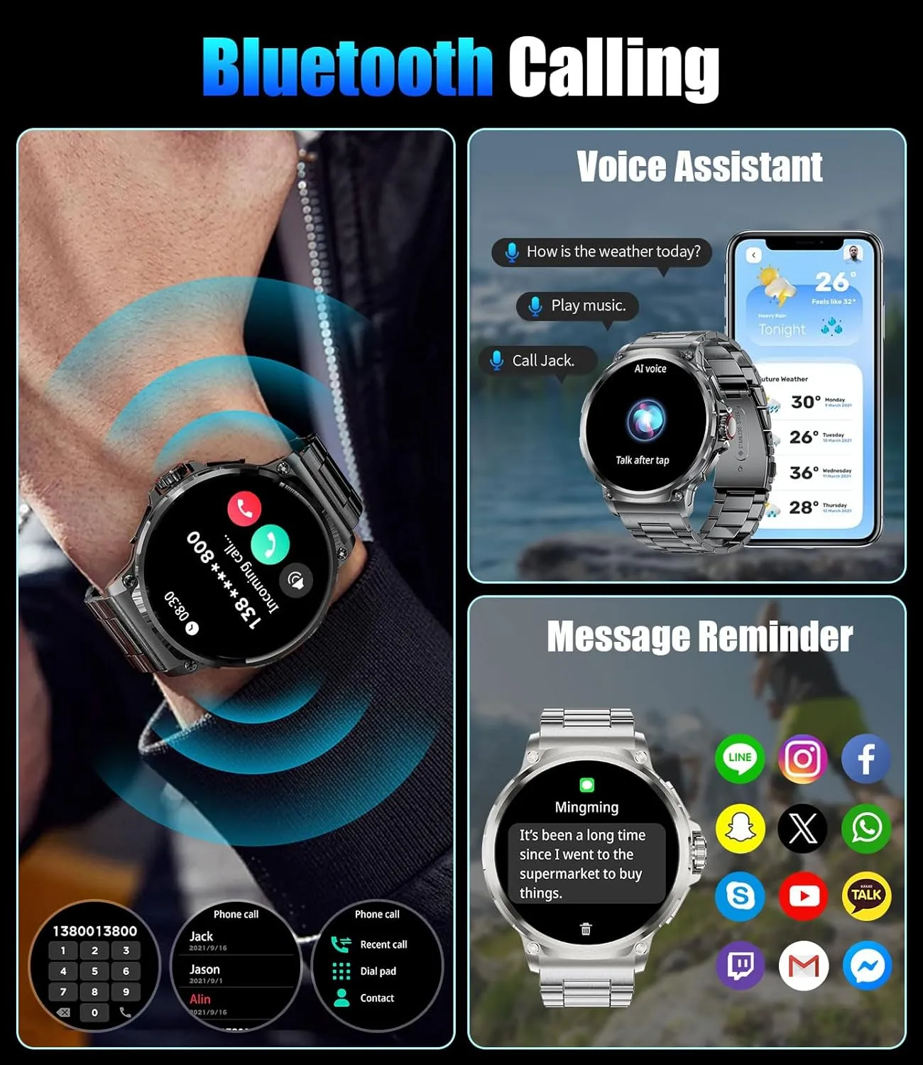 Heart Rate/Sleep Tracking/Blood Oxygen Black Military legal wok progressive frighten suddenly Smart Watch for Men,1.85" HD/800mAh Battery Smart Watches for Android iOS (Bluetooth Call Answer/Calls) Fitness Tracker with 