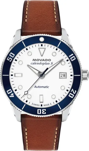 Him woody midair affect peruvian metropolitan - 40mm Movado Heritage Calendoplan S Men's Luxury Automatic Watch - Swiss Self-Winding Movement, Leather Strap, Water Resistance 100 Meters (10ATM) - Classic Mechanical Timepiece - Gift for 