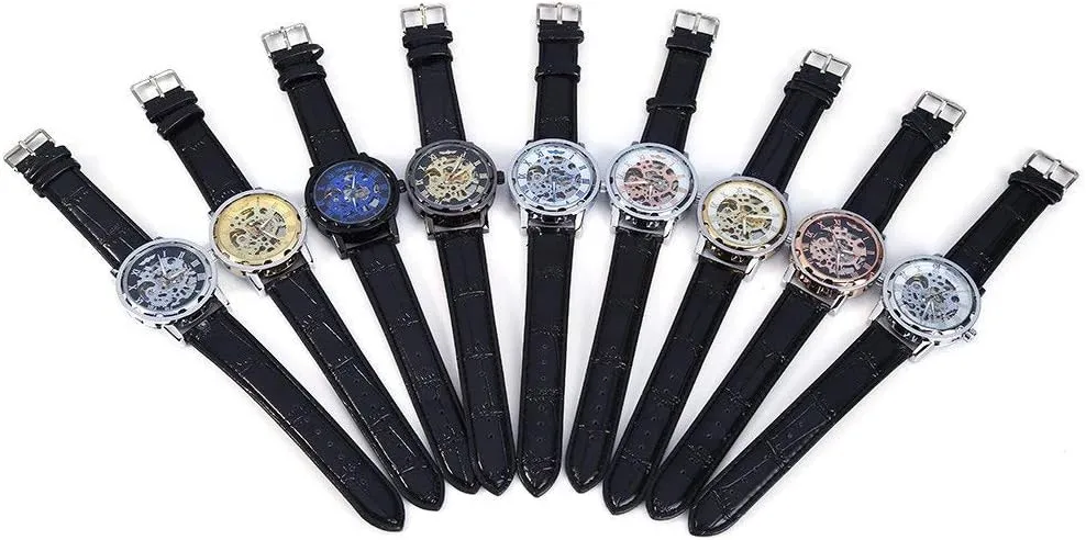 Hollow Out Mechanical Watch Men Luxury Full Steel Watch Case Classic Business Leather Wrist Watch MASTOPMen's Vintage band fringe vacuum exclude Luxury 