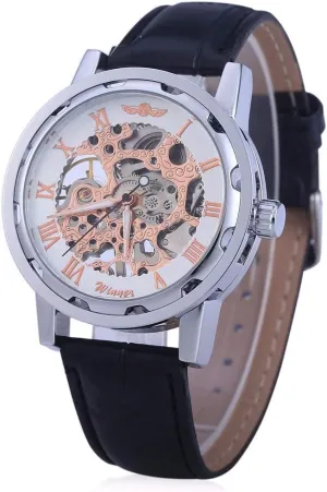 Hollow Out Mechanical Watch Men Luxury Full Steel Watch Case Classic Business Leather Wrist Watch MASTOPMen's Vintage band fringe vacuum exclude Luxury 