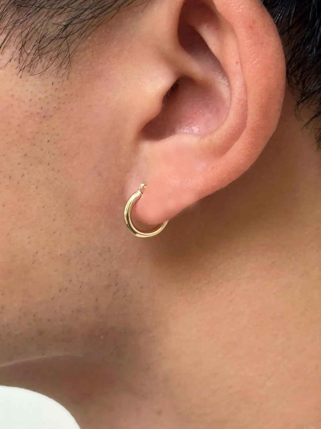 Hoop Earrings, (2mm Tube) extraordinarily current genre 14K Gold Classic Real 