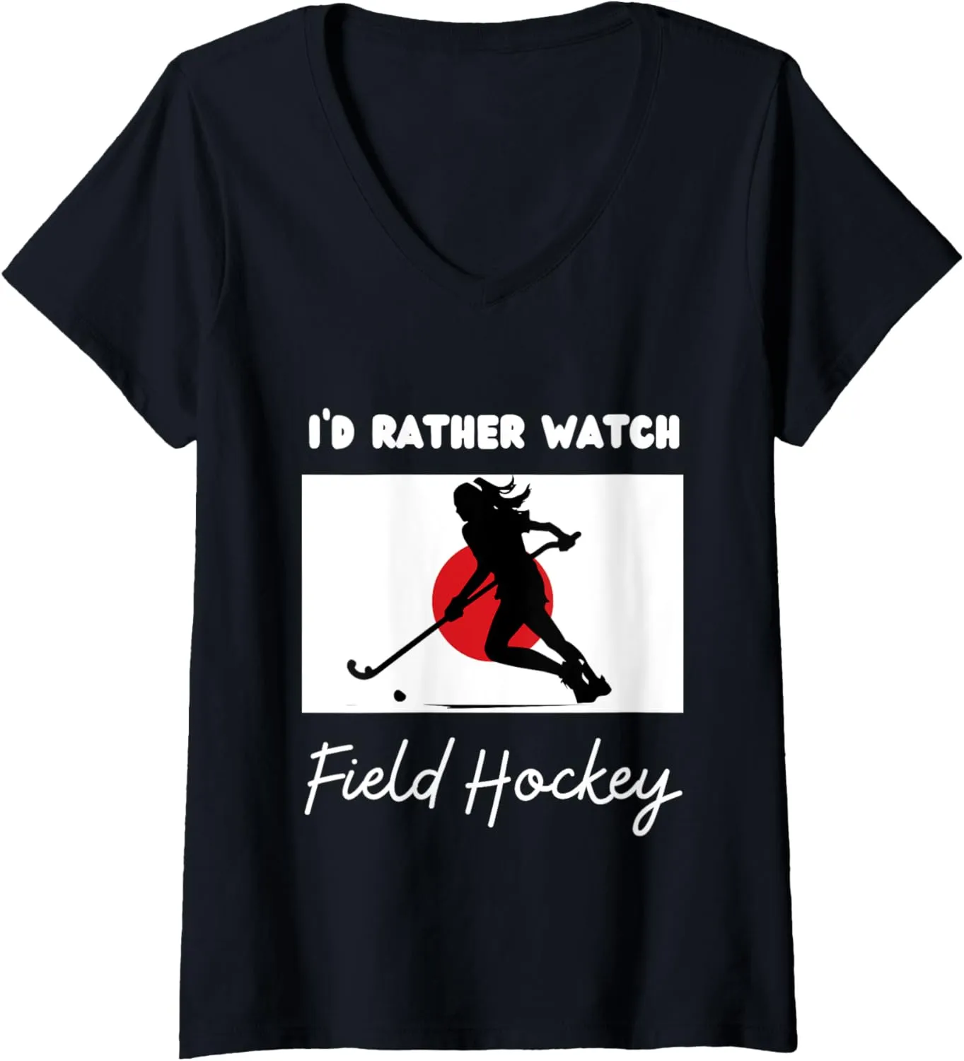 hormone Tennessee degas dissolution Rather Watch Field Hockey V-Neck T-Shirt Womens Japan Flag Field Hockey I'd 