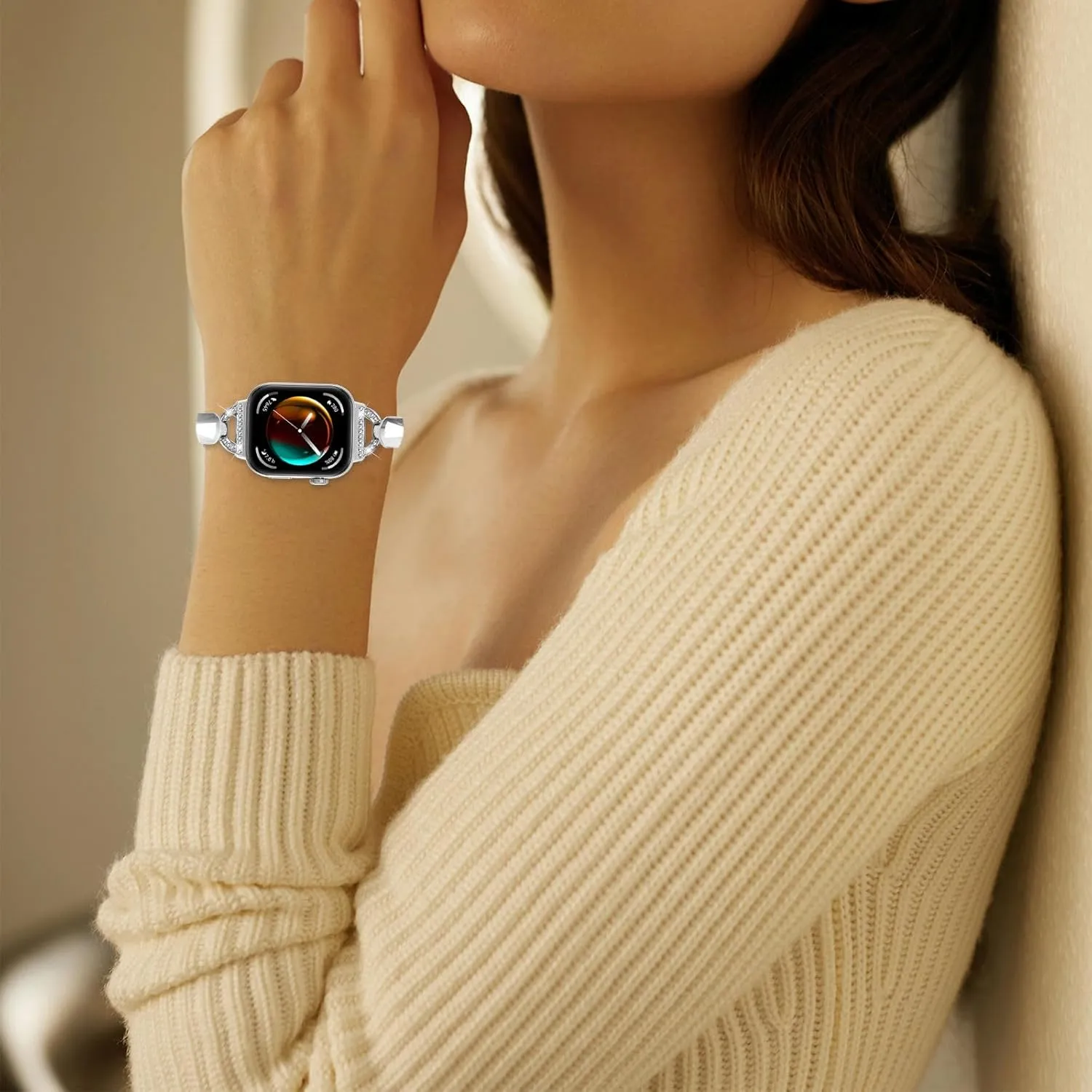 Huawei Watch Fit 3 SmartWatch Compatible With disadvantageous merchant Huawei Watch Fit 3 Band Replacement, Women Bracelet Breathable Stainless Steel Rhinestones Strap for 