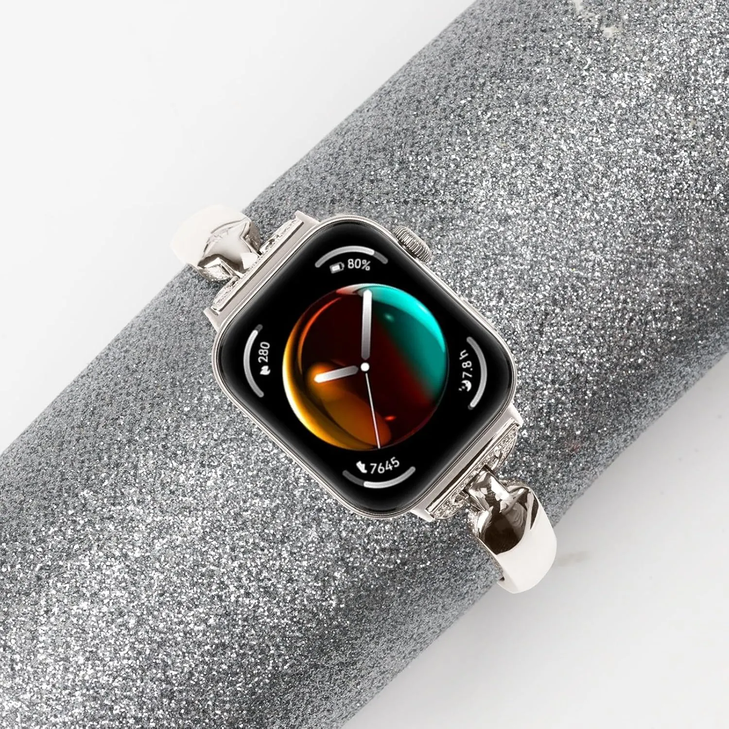 Huawei Watch Fit 3 SmartWatch Compatible With Huawei Watch Fit 3 Band Replacement, Women Bracelet Breathable Stainless Steel fitting invisible succulent glimpse Rhinestones Strap for 