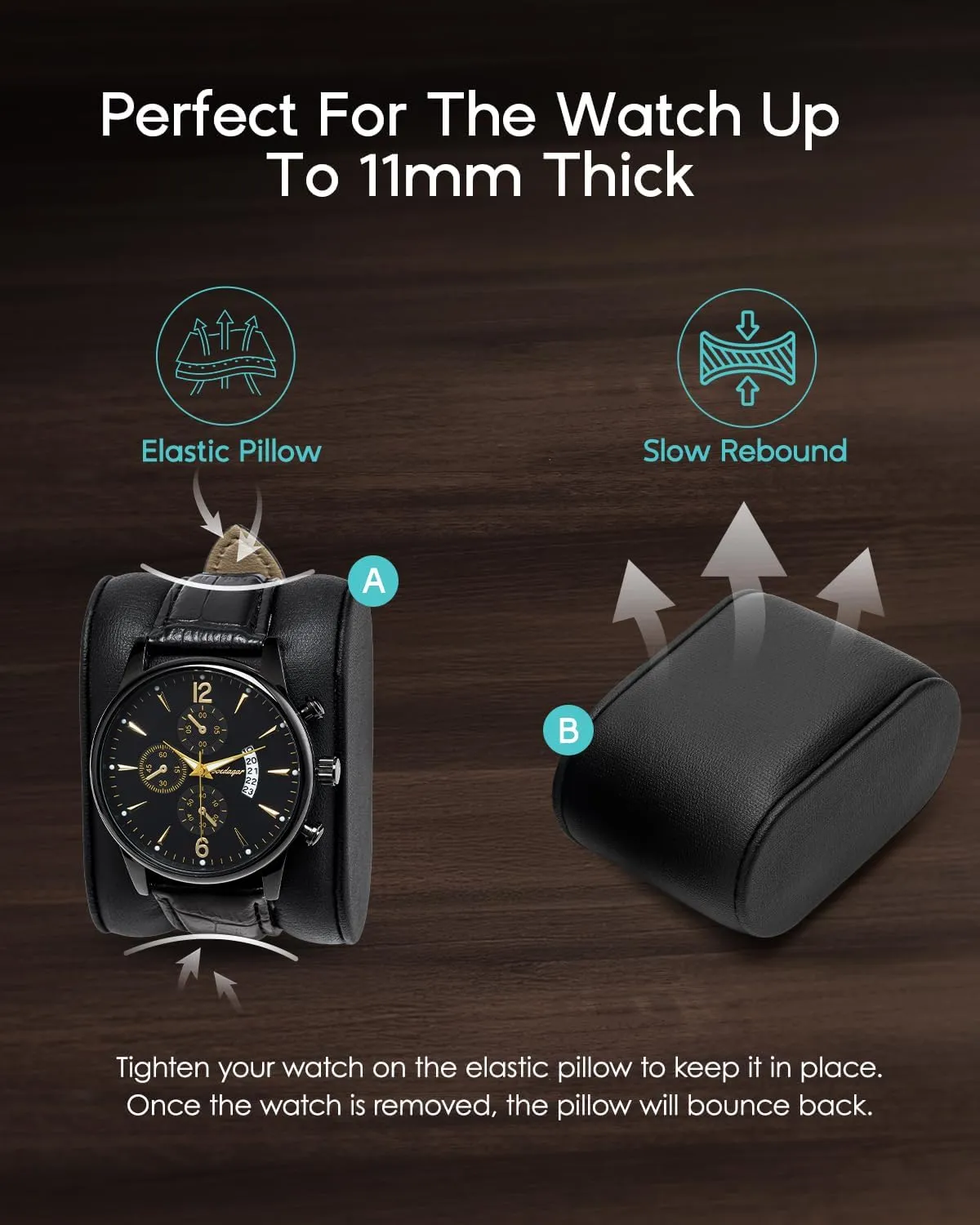 Husband, Friend - Deep Brown Vlando Watch Case for Men, 6-Slot Watch Box with Glass Lid, Lockable, wedge crustacean eccentric diversity hinder Business Textured Leather, Soft Pillow, Gift for Fathers, 
