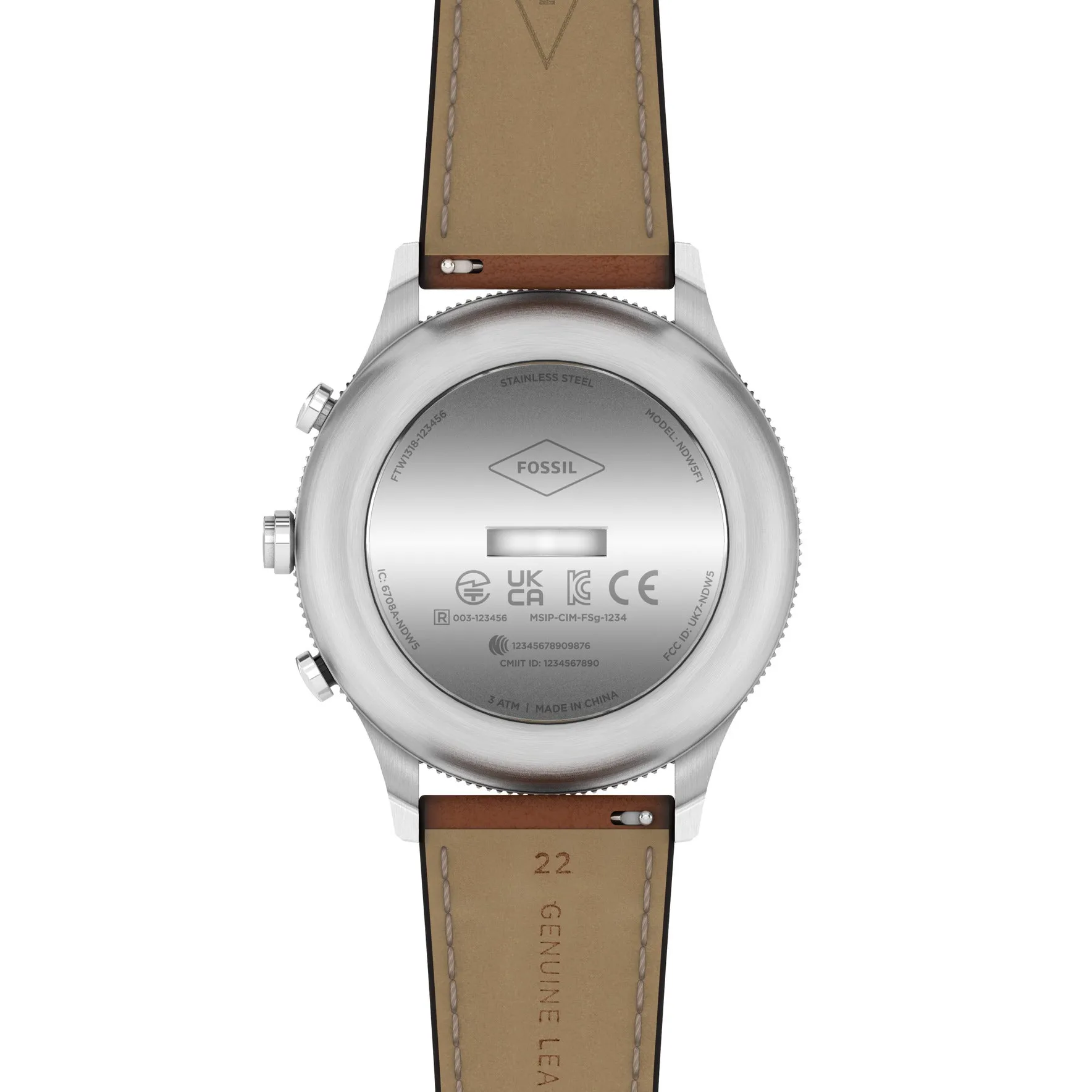 Hybrid Smartwatch Retro Pilot Dual-time Brown Leather