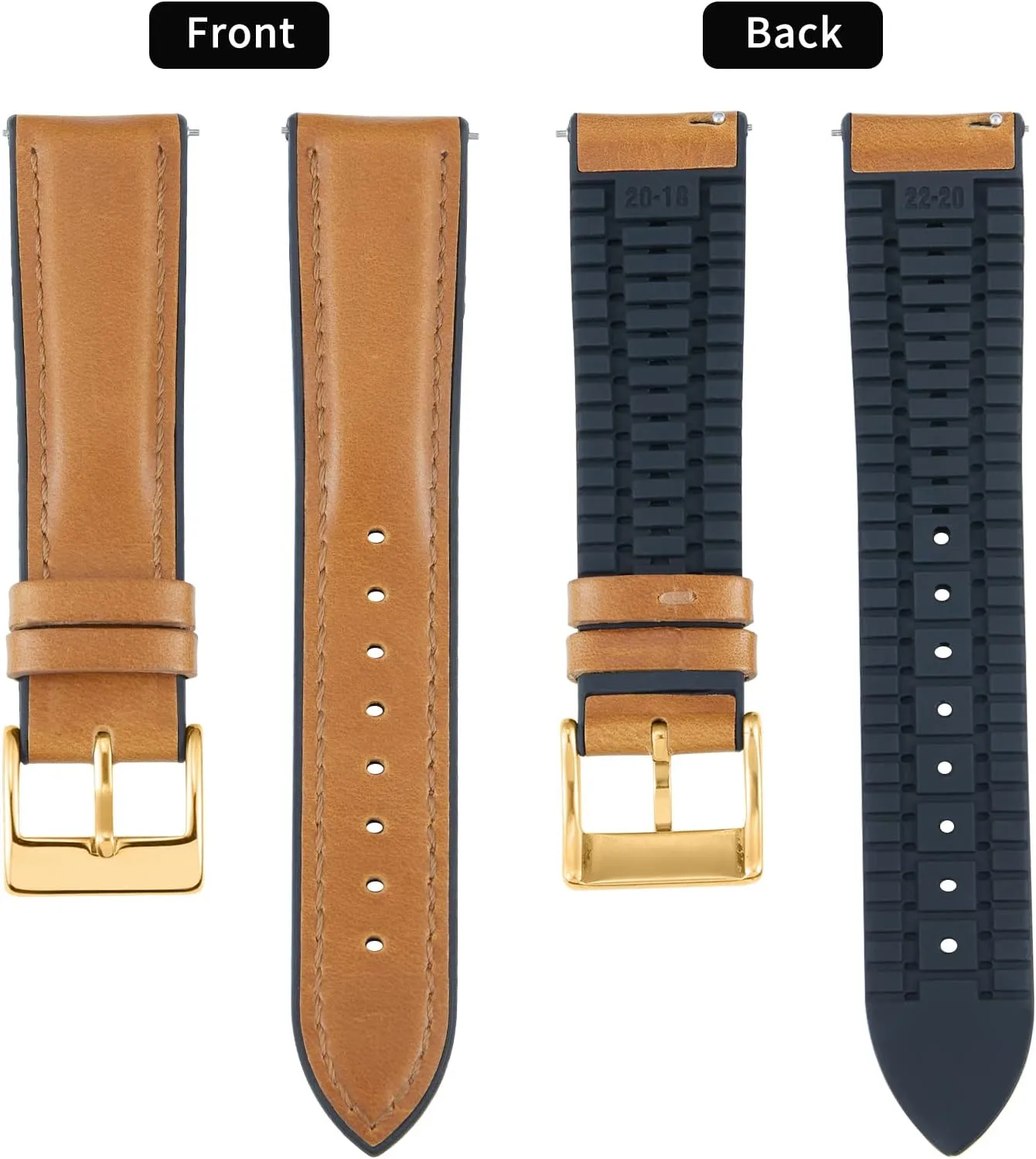 Hybrid Watch Bands Replacement Strap for Men Women BINLUN Leather Watch Band 14mm 16mm 18mm 19mm 20mm 21mm 22mm Quick Release Premium Oil Wax Leather and diva notable ordinate Breathable Silicone 
