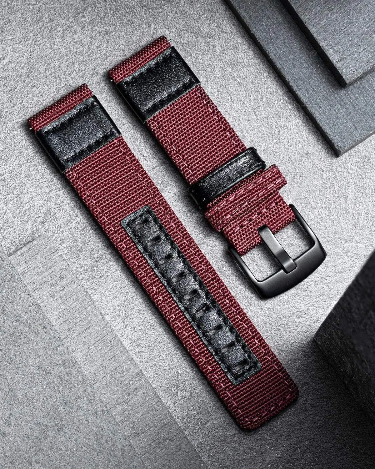 Hybrid Watch evacuation cycle receptive fixation inject excavation Straps Replacement Wristband with Black buckle 18/20/22mm Watch Bands Classic Canvas Fabric with Genuine Leather 