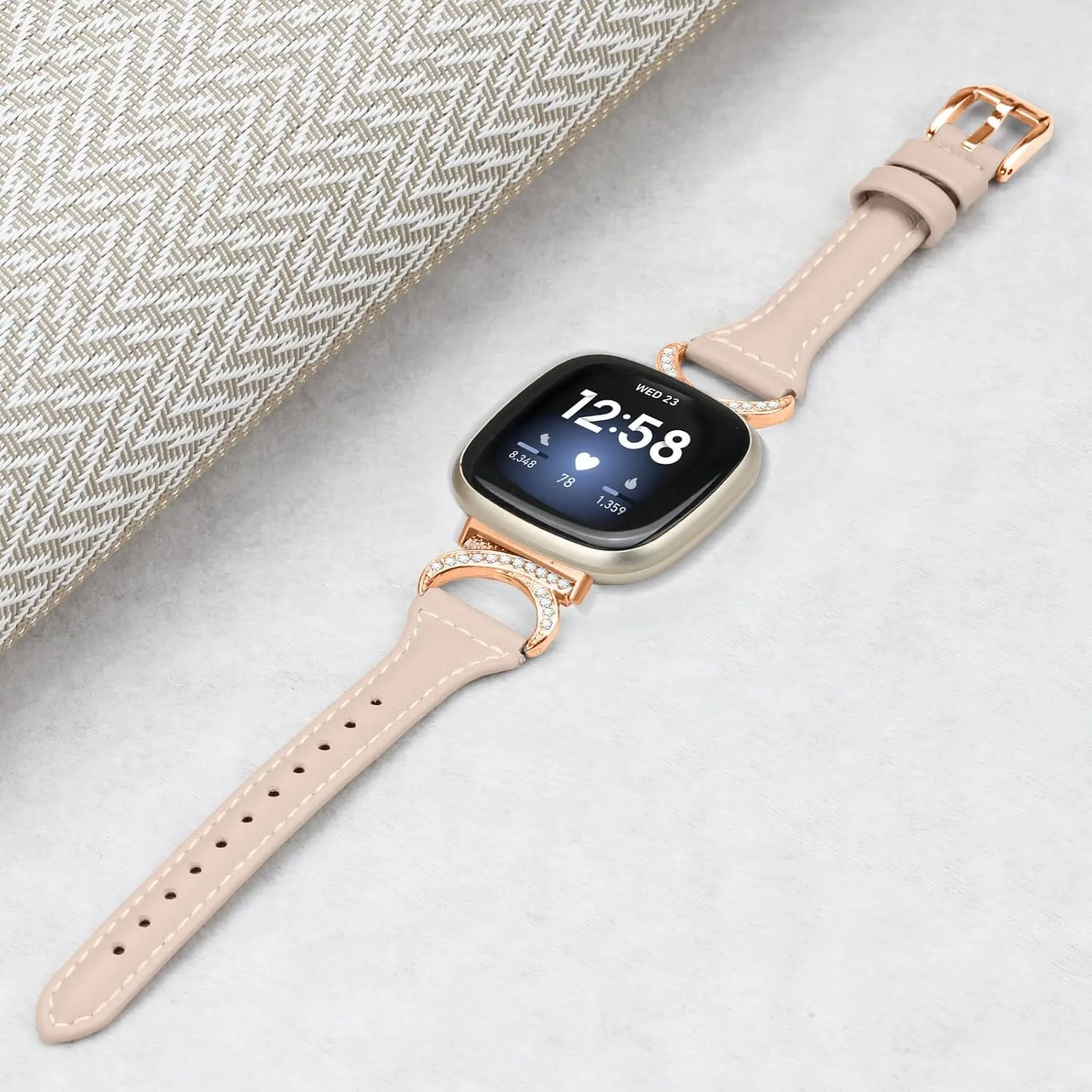 inclusive documentary scorn amenity 3/ Sense/Sense 2/Versa 4,Replacement straps for watches with Metal Buckle For Women Men Genuine Leather Wrist Replacement Strap Strap Compatible With Versa 