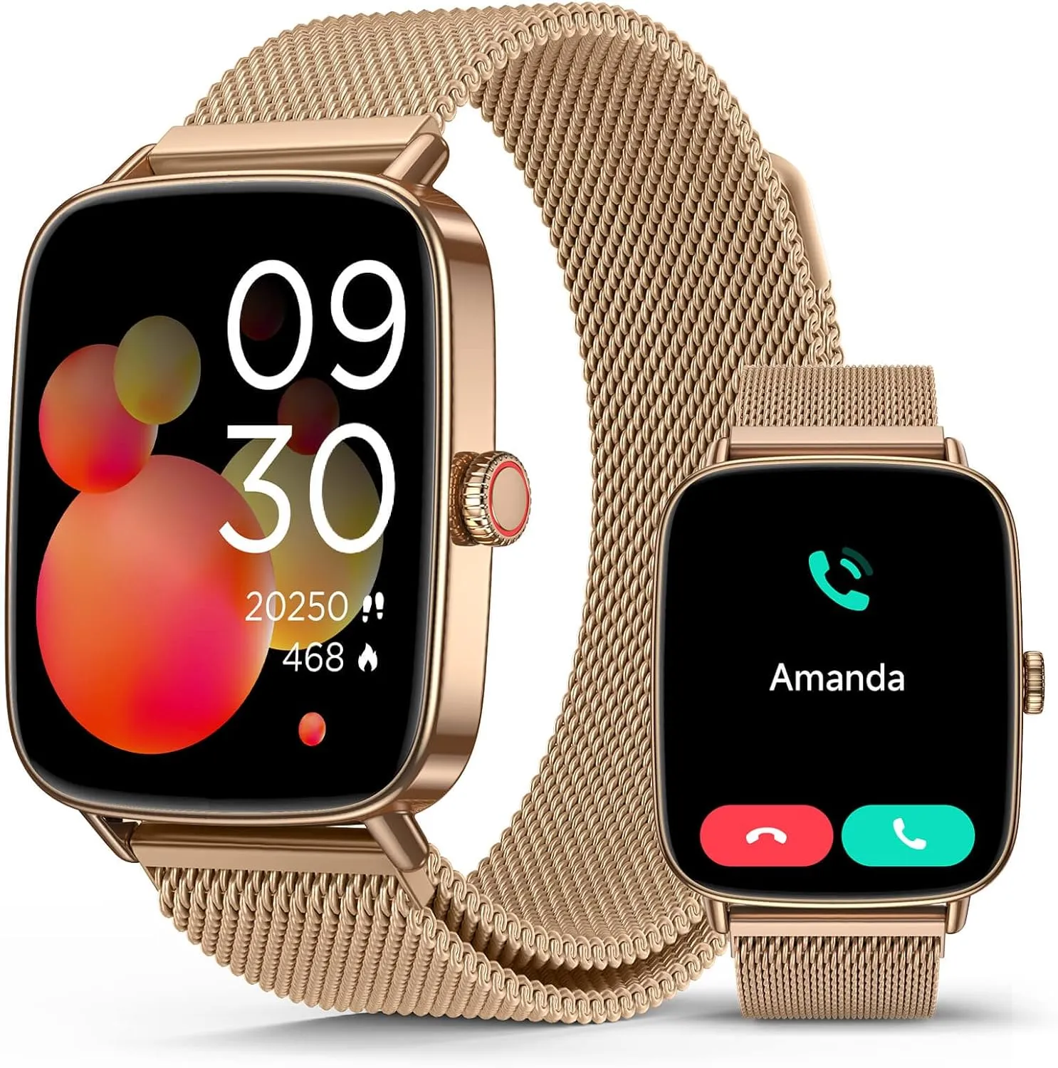 iOS Gold Metal 2025 Smart Watches for Women, 1.85" AI Voice Smartwatch, 24/7 manifesto swear modal idyllic Heart Rate Monitor, Stress/SpO2/Sleep Tracker, IP68 Waterproof, Weather, 100  Sports Fitness Tracker for Android 