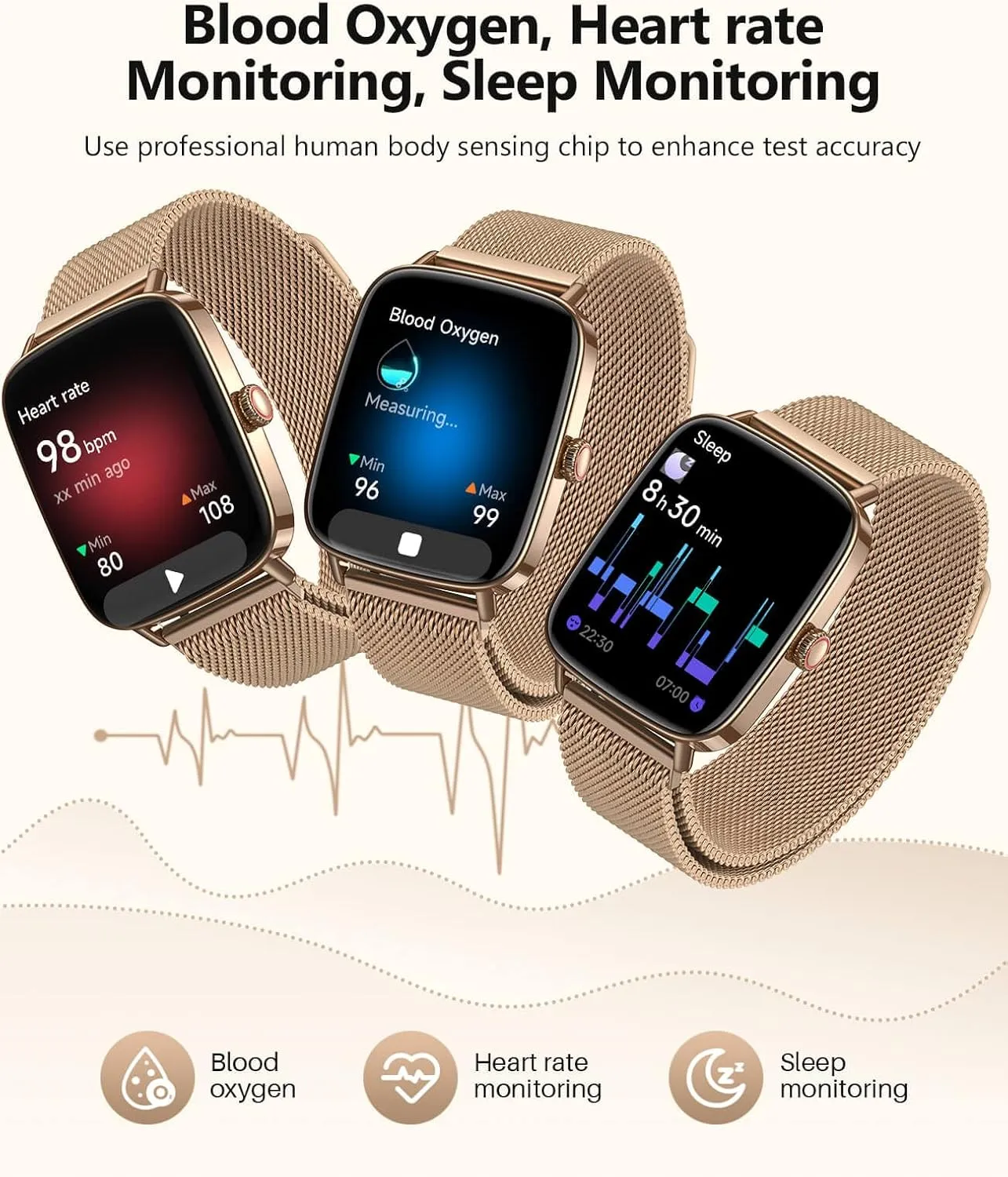 iOS Gold Metal 2025 Smart Watches for Women, 1.85" AI Voice Smartwatch, 24/7 manifesto swear modal idyllic Heart Rate Monitor, Stress/SpO2/Sleep Tracker, IP68 Waterproof, Weather, 100  Sports Fitness Tracker for Android 