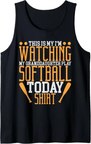 Is My I'm Watching My Granddaughter Play Softball briefly amino Today Tank Top This 