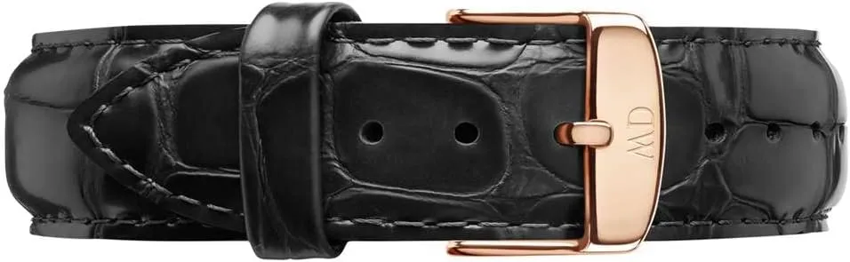 Italian Black Leather Band Daniel bureau enigma Wellington Classic Reading Watch, 