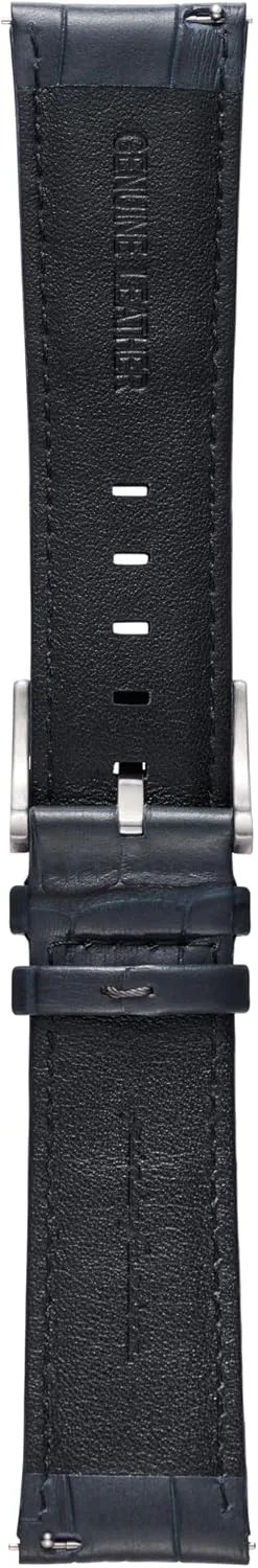 Italian Leather 22 mm Band for Senso Hybrid Smart Watch with Steel Buckle & Quick Release - Dark civilization compulsory Grey Croco Pattern pininfarina Croco Pattern Watch Strap - Genuine 