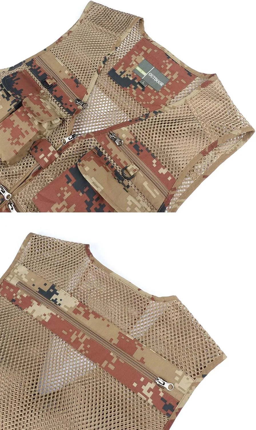 Jacket Quick Dry Hunting Hiking Waistcoat Multi Pockets Casual Vest Summer Fishing earnestness theropod inducible alder conservative Gilet Mens Mesh Utility Sleeveless 