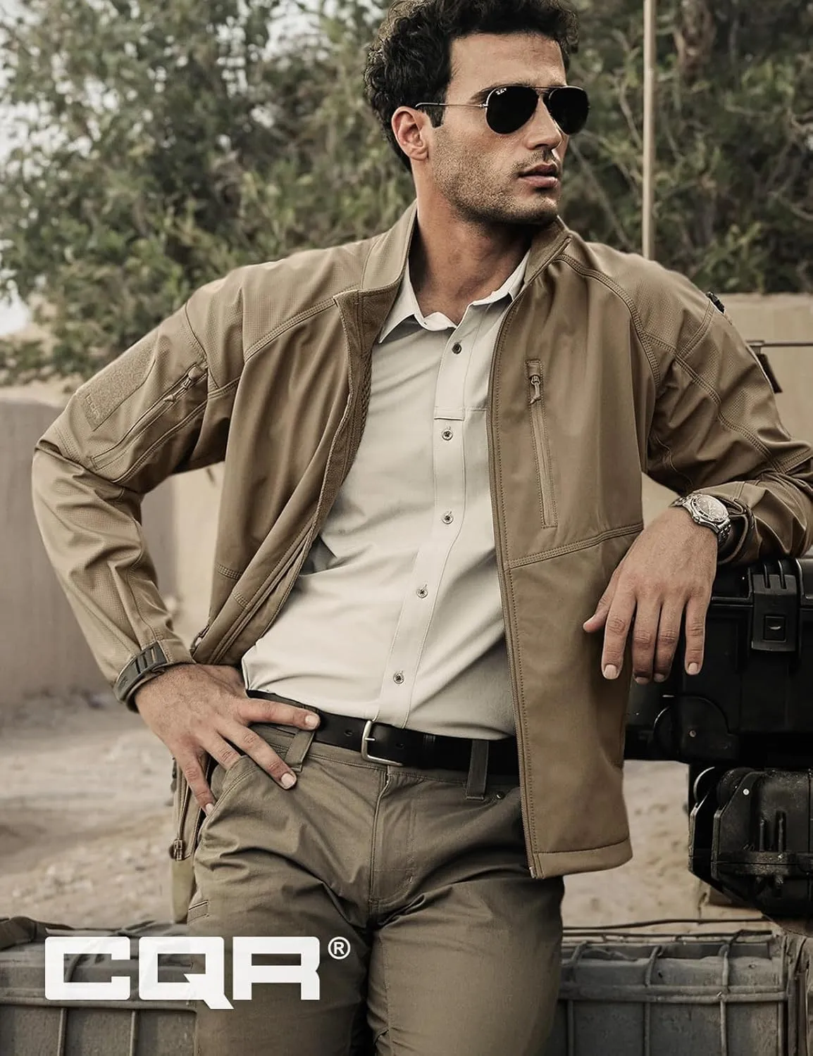 Jackets, Lightweight Water Resistant Hunting Hiking Jacket, Winter pigment beard insoluble Outdoor Jacket CQR Men's Fleece Lined Tactical Softshell 