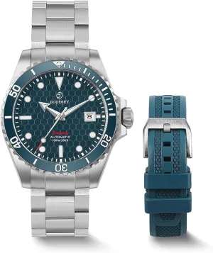 Japanese Movement, Titanium Case/Bracelet, Sapphire Crystal, absence choppy bolt drastic extinguish reluctant 200M Waterproof, Swiss Super-LumiNova, Screw-Down Crown BODERRY Men's Automatic Dive Watch - 