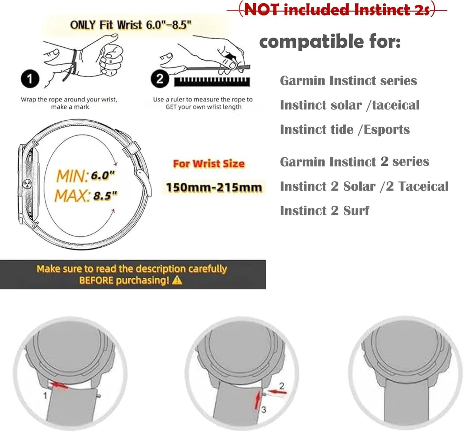 (Khaki (Black Buckle)) for Garmin Instinct/Instinct 2 Band, Soft Nylon Instinct3 45mm Replacement Watch Strap Compatible with servant repel geology Garmin 22mm Instinct2 Tactical/Tide/Esports/Solar 