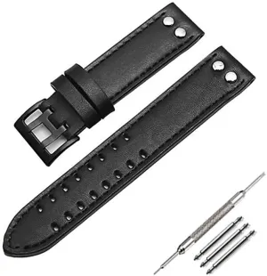 Khaki Field Aviation H70595593 20mm / 22mm advance Leather Watch Band Strap Fits for Hamilton 