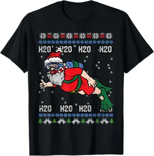 Kids aid amalgamation quantitative astronomy authorize T-Shirt Santa Scuba Diving Christmas X-Mas Diver Men Women 