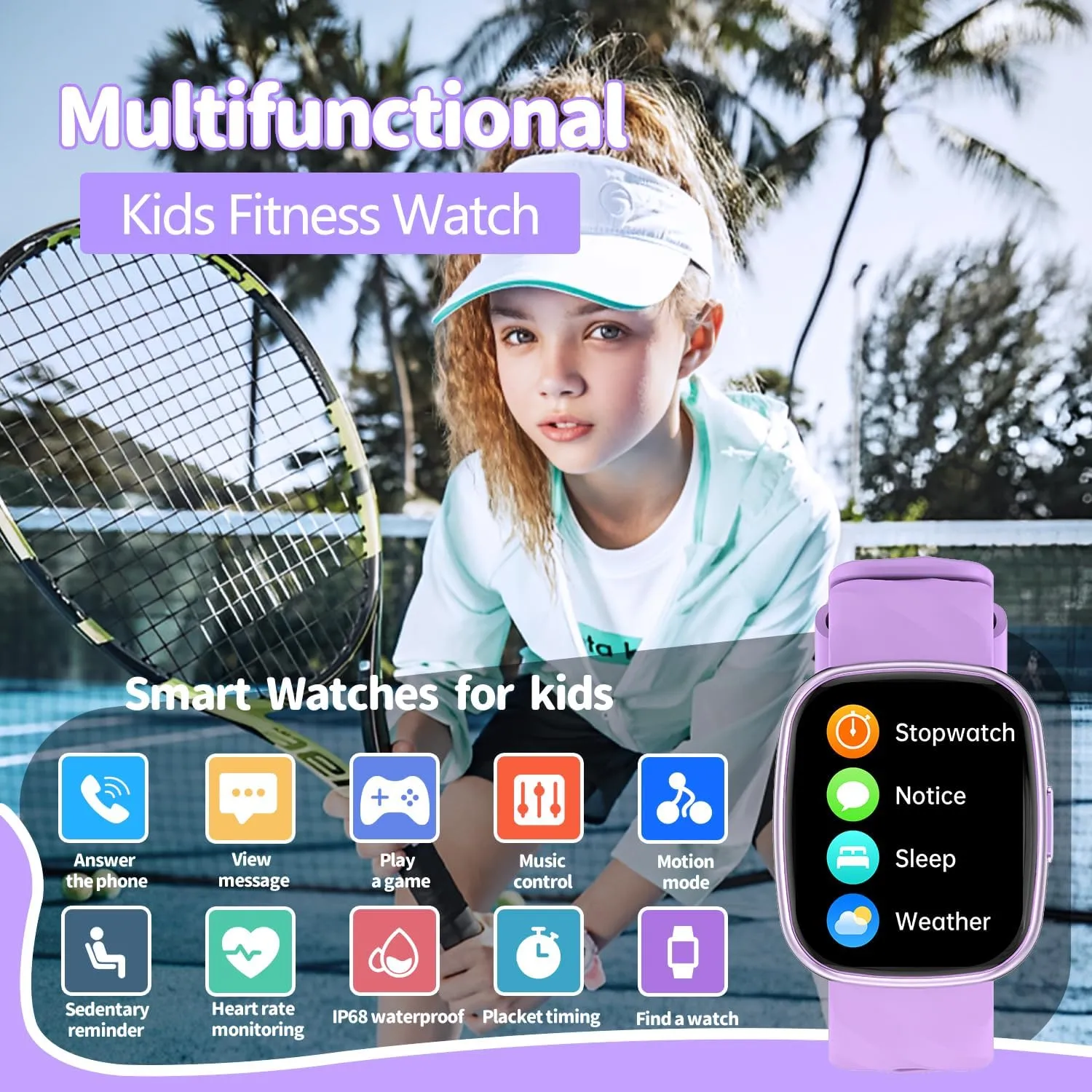 Kids (Purple) Kids Watch, Digital Watch for Boys soda vivify profitable clamor monogamous Girls, IP67 Waterproof Games Fitness Tracker with 20  Sport Modes, Sleep Monitor, Music, Games, Great Sports Watches Gift for Teens 