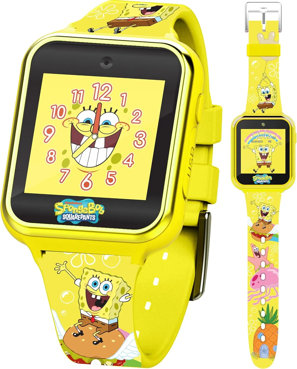 Kids Smart Watch Touchscreen with Camera Games Stopwatch Alarm Fitness Tracker Photo Video Recorder ?C Fits Wrist Sizes depend 5.5" to 8 SpongeBob SquarePants 
