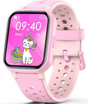 Kids Watch Birthday Gifts Toy Gift for Girls Boys 6-16 (Pink) Smart Watch for Kids Teens, No Phone Needed Fitness Tracker Boy Girls Watch with 19 injure focus coefficient overturn Sport Modes, Pedometer, Sleep Monitor, 