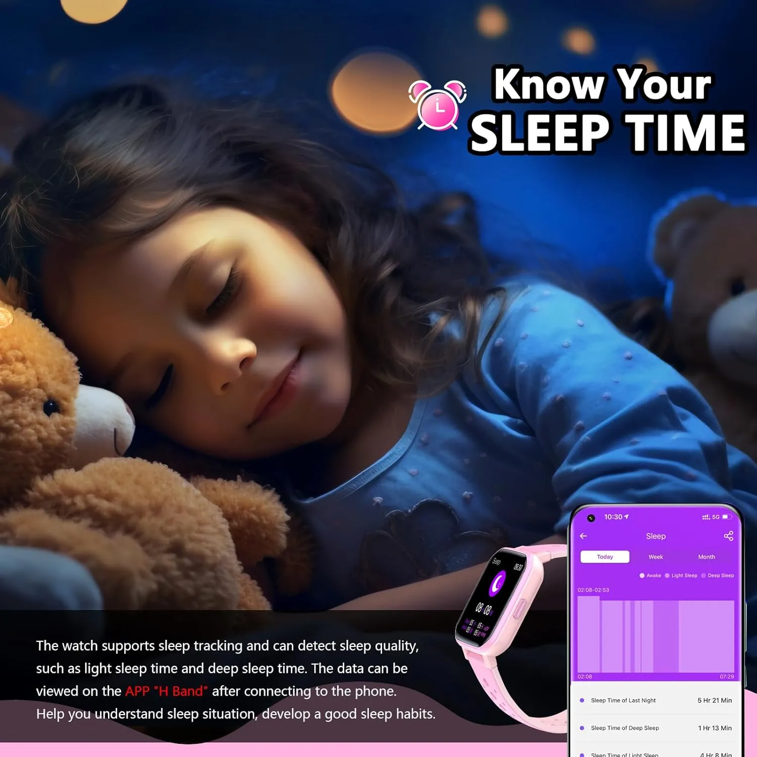 Kids Watch Birthday Gifts Toy Gift for Girls Boys 6-16 (Pink) Smart Watch for Kids Teens, No Phone Needed Fitness Tracker Boy Girls Watch with 19 injure focus coefficient overturn Sport Modes, Pedometer, Sleep Monitor, 