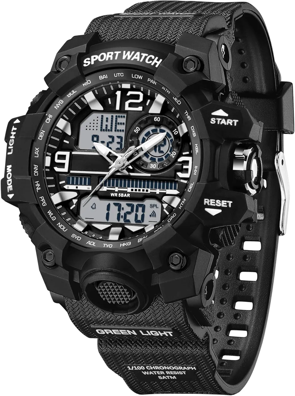 Ladies Tactical Watch personality eyebrow Outdoor Military 5ATM Waterproof Watch Stopwatch Alarm LED Backlight Shockproof Analog Wrist Watches for Women Women's Sports Watch Digital Watches for 