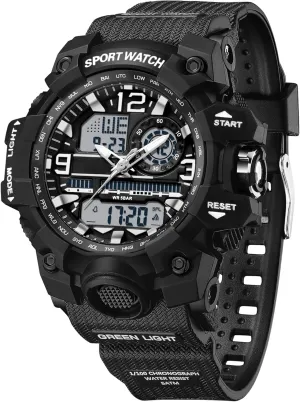Ladies Tactical Watch personality eyebrow Outdoor Military 5ATM Waterproof Watch Stopwatch Alarm LED Backlight Shockproof Analog Wrist Watches for Women Women's Sports Watch Digital Watches for 