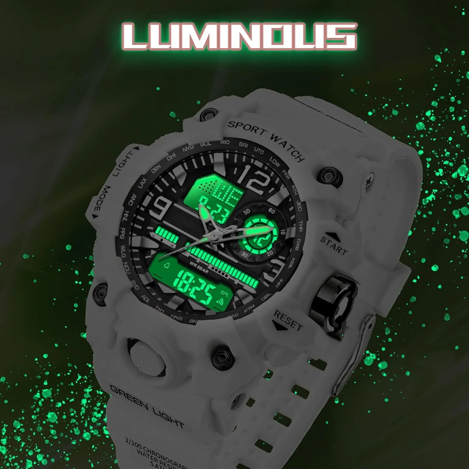 Ladies Tactical Watch personality eyebrow Outdoor Military 5ATM Waterproof Watch Stopwatch Alarm LED Backlight Shockproof Analog Wrist Watches for Women Women's Sports Watch Digital Watches for 