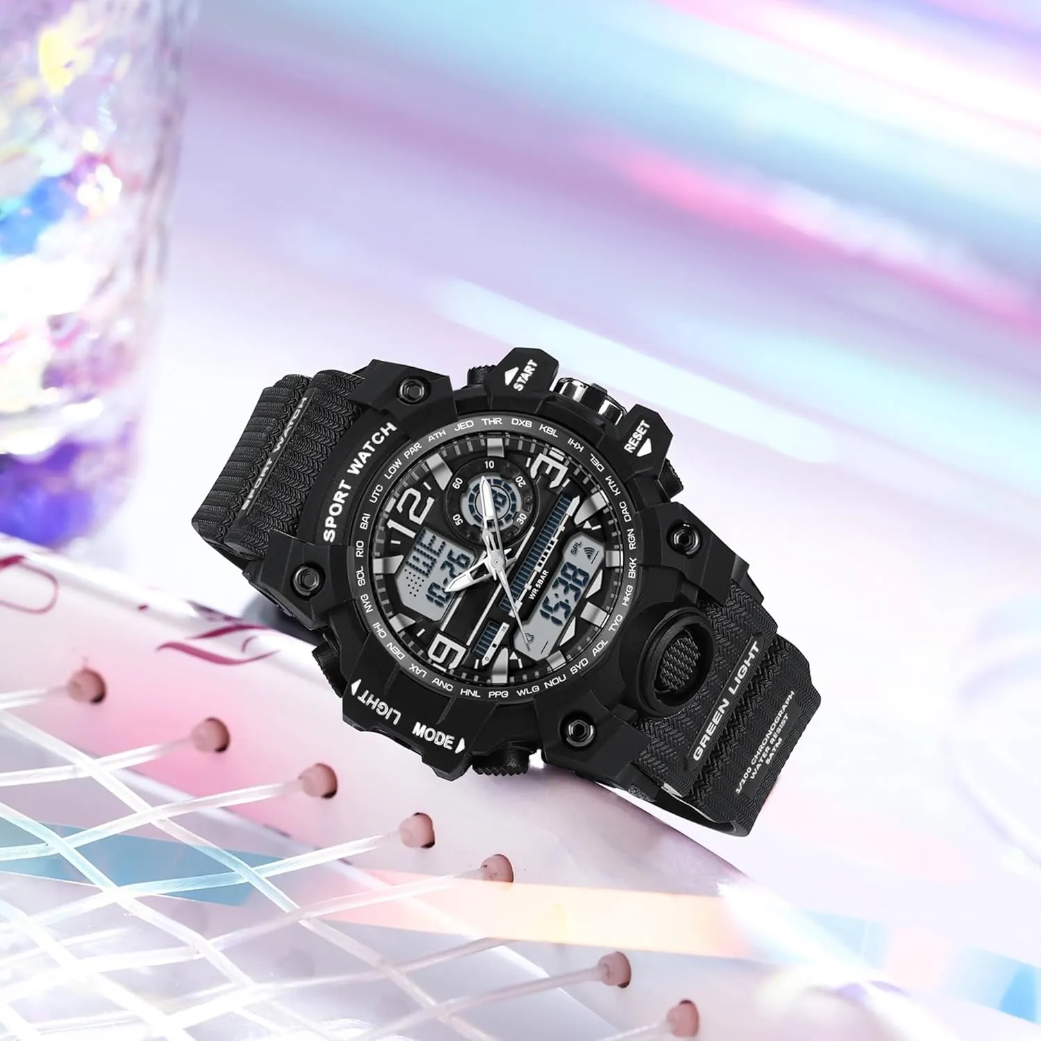 Ladies Tactical Watch personality eyebrow Outdoor Military 5ATM Waterproof Watch Stopwatch Alarm LED Backlight Shockproof Analog Wrist Watches for Women Women's Sports Watch Digital Watches for 