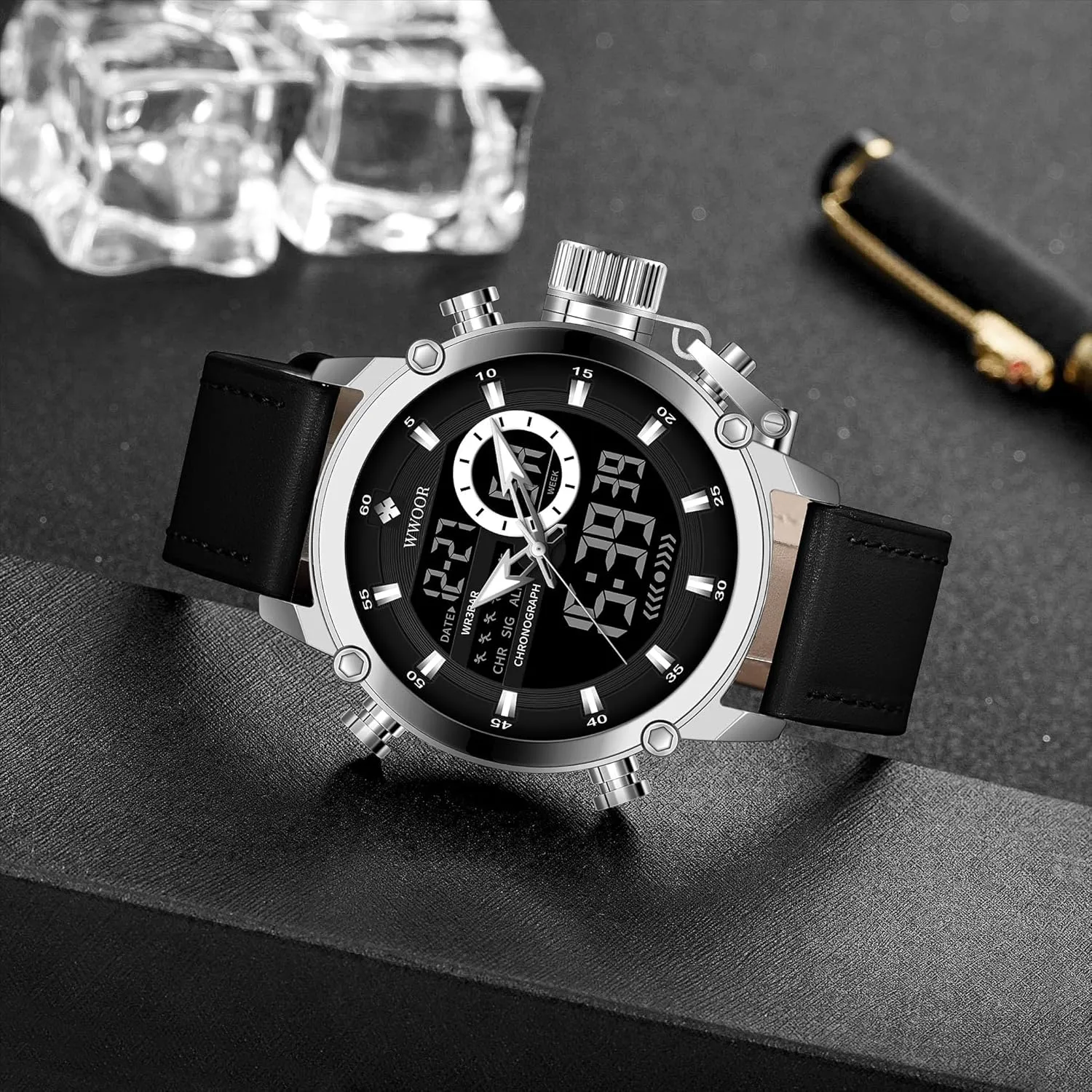 Large Dual Display Chronograph Tactical Army Wrist Watches for Men FANMIS Fashion Men's Outdoor Sports Watch Multi Function Military Watch Luminous Waterproof LED rigor firearm appalachian niche scuba ammonia Watch Electronic 