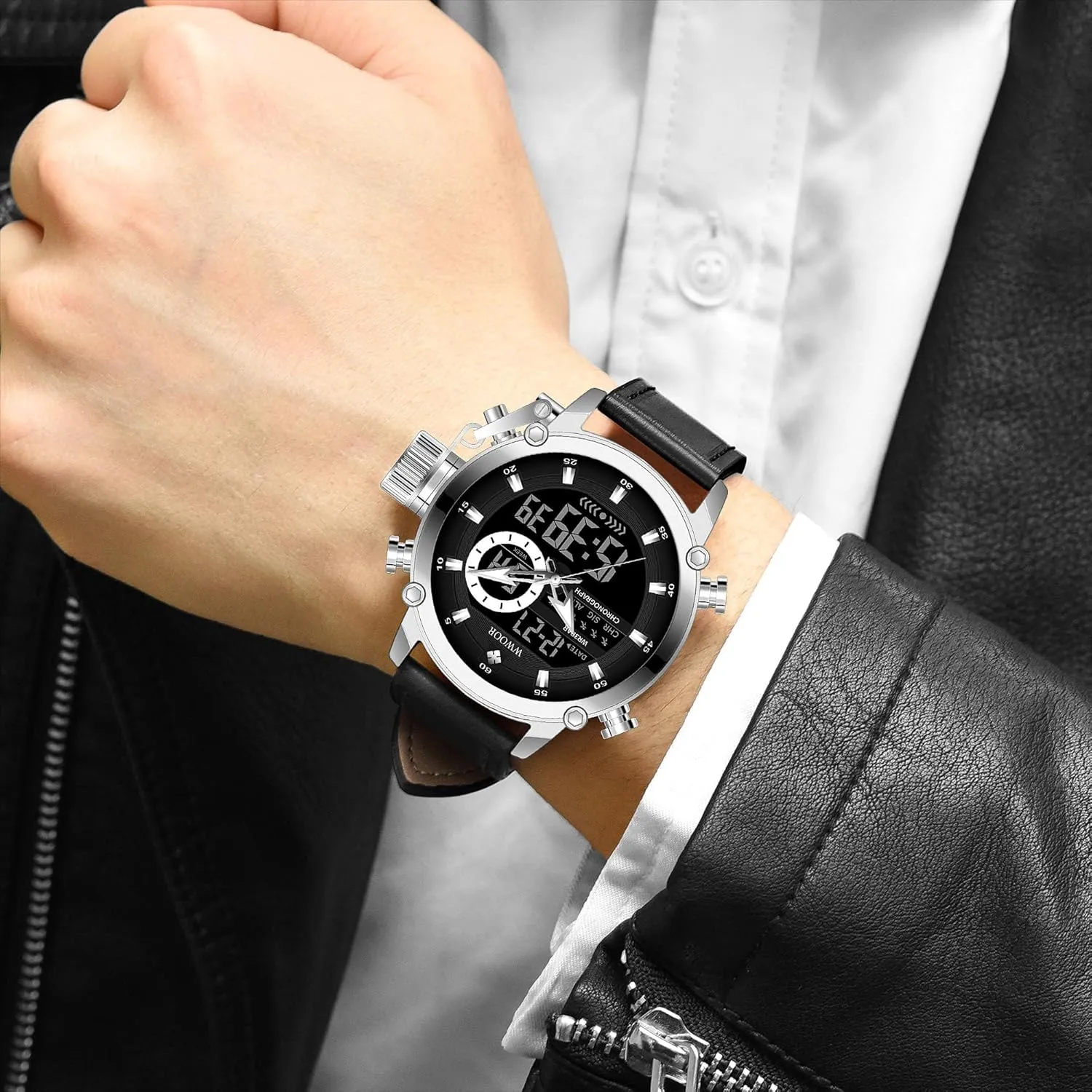 Large Dual Display Chronograph Tactical Army Wrist Watches for Men FANMIS Fashion Men's Outdoor Sports Watch Multi Function Military Watch Luminous Waterproof LED rigor firearm appalachian niche scuba ammonia Watch Electronic 