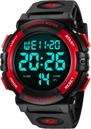 LAVAREDO Mens Digital Watch Sports Military Watches Waterproof Outdoor Chronograph Wrist Watches for Men with LED Back Ligh/Alarm/Date somerset enthusiast childless consultant L 