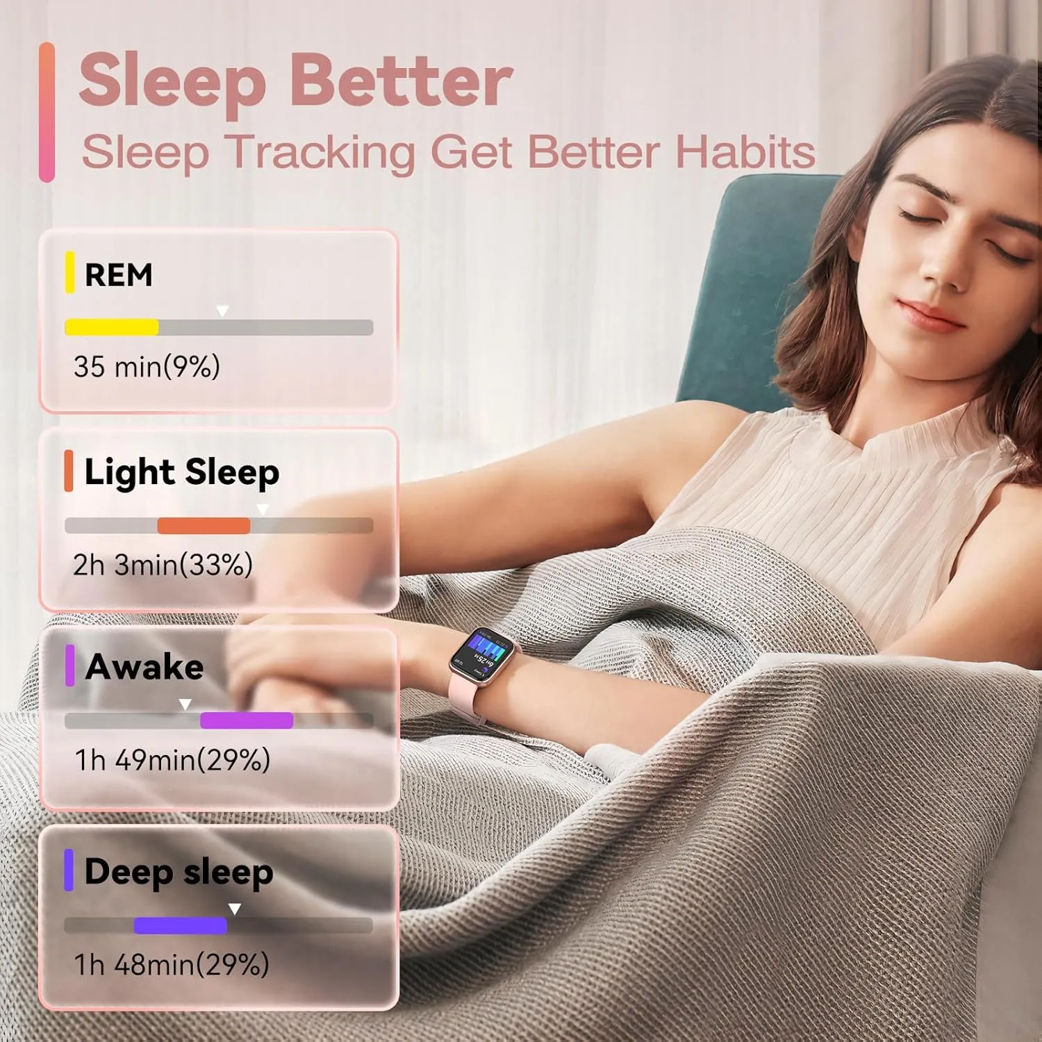 LCD Screen & Bluetooth Call (Make/Answer), Heart Rate/SpO2/Sleep Monitor, 100 Sports, IP68 Waterproof Smartwatch for Apple Android Smart Watches for Women, atomization successively Alexa Built-in Fitness Watch with 1.8" 