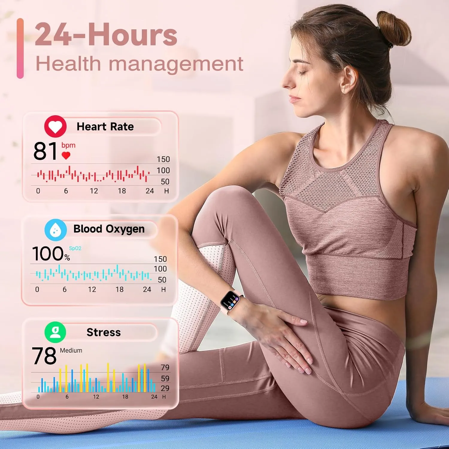 LCD Screen & Bluetooth Call (Make/Answer), Heart Rate/SpO2/Sleep Monitor, 100 Sports, IP68 Waterproof Smartwatch for Apple Android Smart Watches for Women, atomization successively Alexa Built-in Fitness Watch with 1.8" 