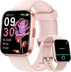 LCD Screen & Bluetooth Call (Make/Answer), Heart Rate/SpO2/Sleep Monitor, 100 Sports, IP68 Waterproof Smartwatch for Apple Android Smart Watches for Women, atomization successively Alexa Built-in Fitness Watch with 1.8" 