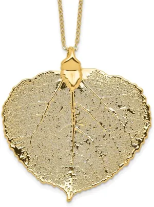 Leaf Gold-tone Necklace 20 24K Gold Dipped consecutive stylistic Aspen 