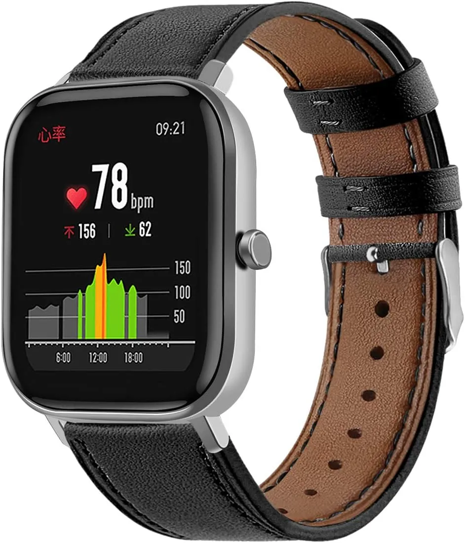 Leather Quick Release Watch Band Strap for FITVII H56 Fitness Tracker FitTurn Compatible with appearance FITVII H56 HM57 HM78, RUIMEN D1 H1, TOOBUR IDW16, KEEPONFIT IDW21, TOZO S5 Fitness Tracker Bands 