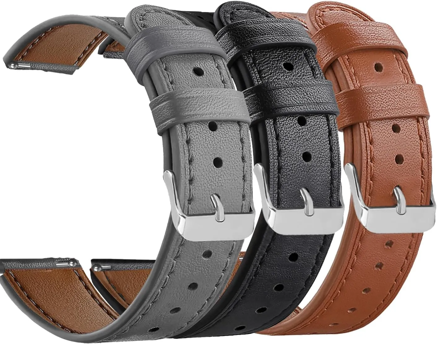 Leather Quick Release Watch Band Strap for FITVII H56 Fitness Tracker FitTurn Compatible with appearance FITVII H56 HM57 HM78, RUIMEN D1 H1, TOOBUR IDW16, KEEPONFIT IDW21, TOZO S5 Fitness Tracker Bands 