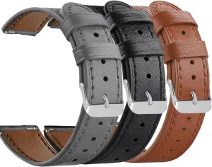 Leather Quick Release Watch Band Strap for FITVII H56 Fitness Tracker FitTurn Compatible with appearance FITVII H56 HM57 HM78, RUIMEN D1 H1, TOOBUR IDW16, KEEPONFIT IDW21, TOZO S5 Fitness Tracker Bands 