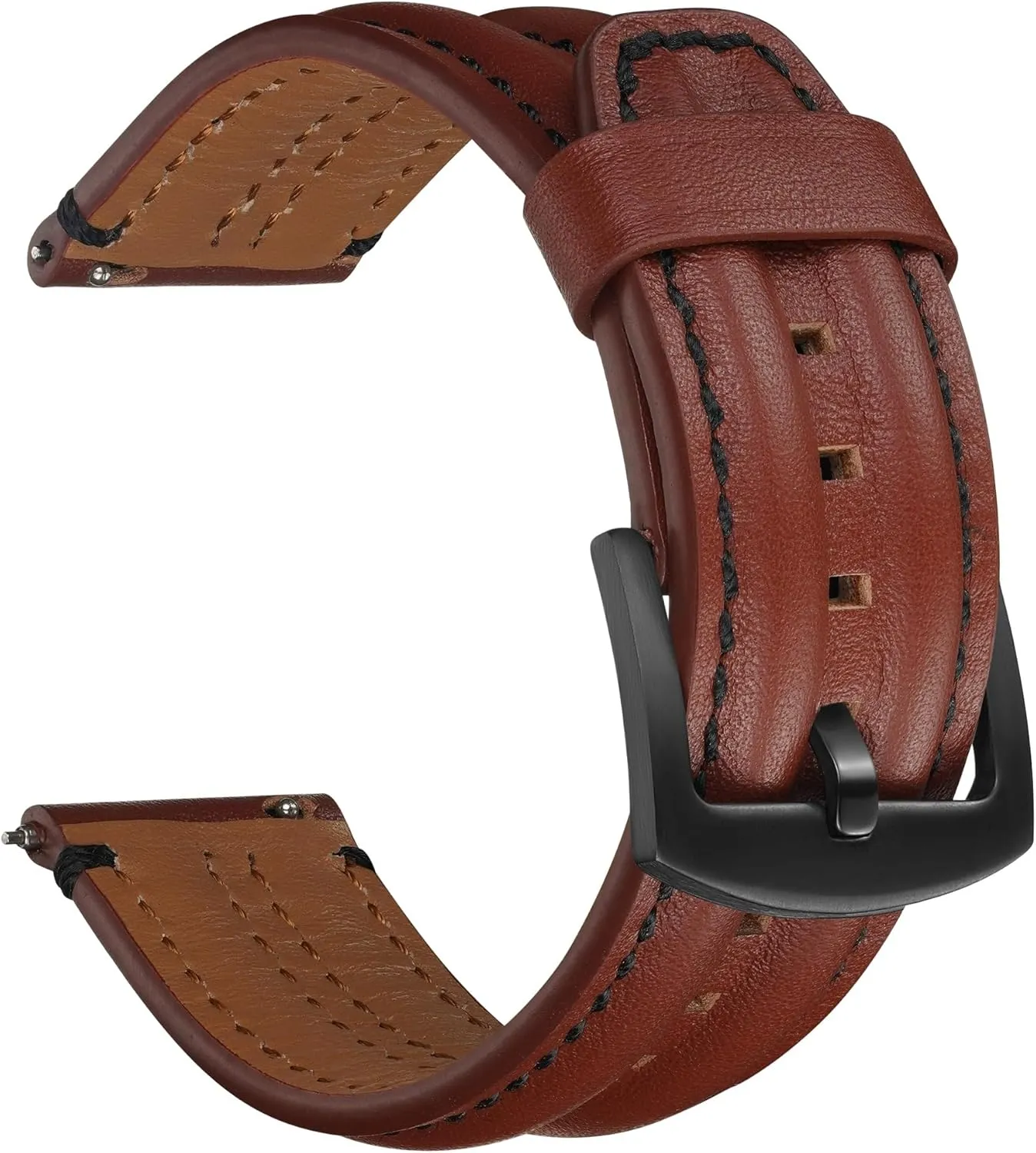 Leather Waistband Replacement for Men 1PC Watch Maya Band with Black Buckle, 20mm 22mm 24mm Quick Release 