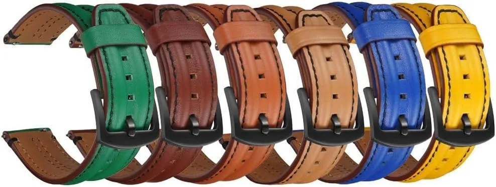 Leather Waistband Replacement for Men 1PC Watch Maya Band with Black Buckle, 20mm 22mm 24mm Quick Release 