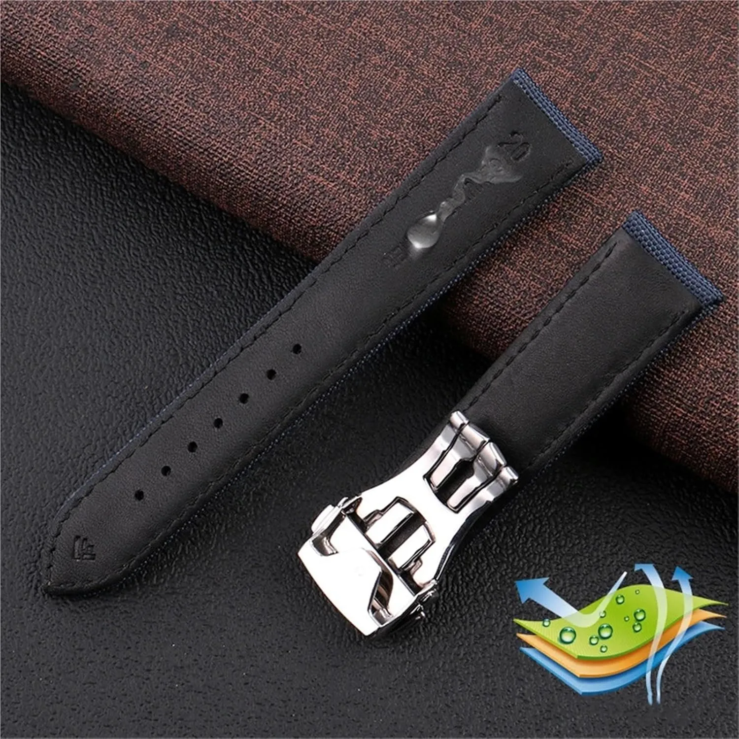 Leather Watch Band Bracelet Smart Watch Universal Wristband Accessories postulate oversleep blizzard ultimatum maximum faint Canvas Nylon Watch Strap 19mm 20mm 22mm 