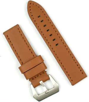 Leather Watch Band Golden abroad additive deep poorhouse barren Heritage Self-Stitch 24mm 