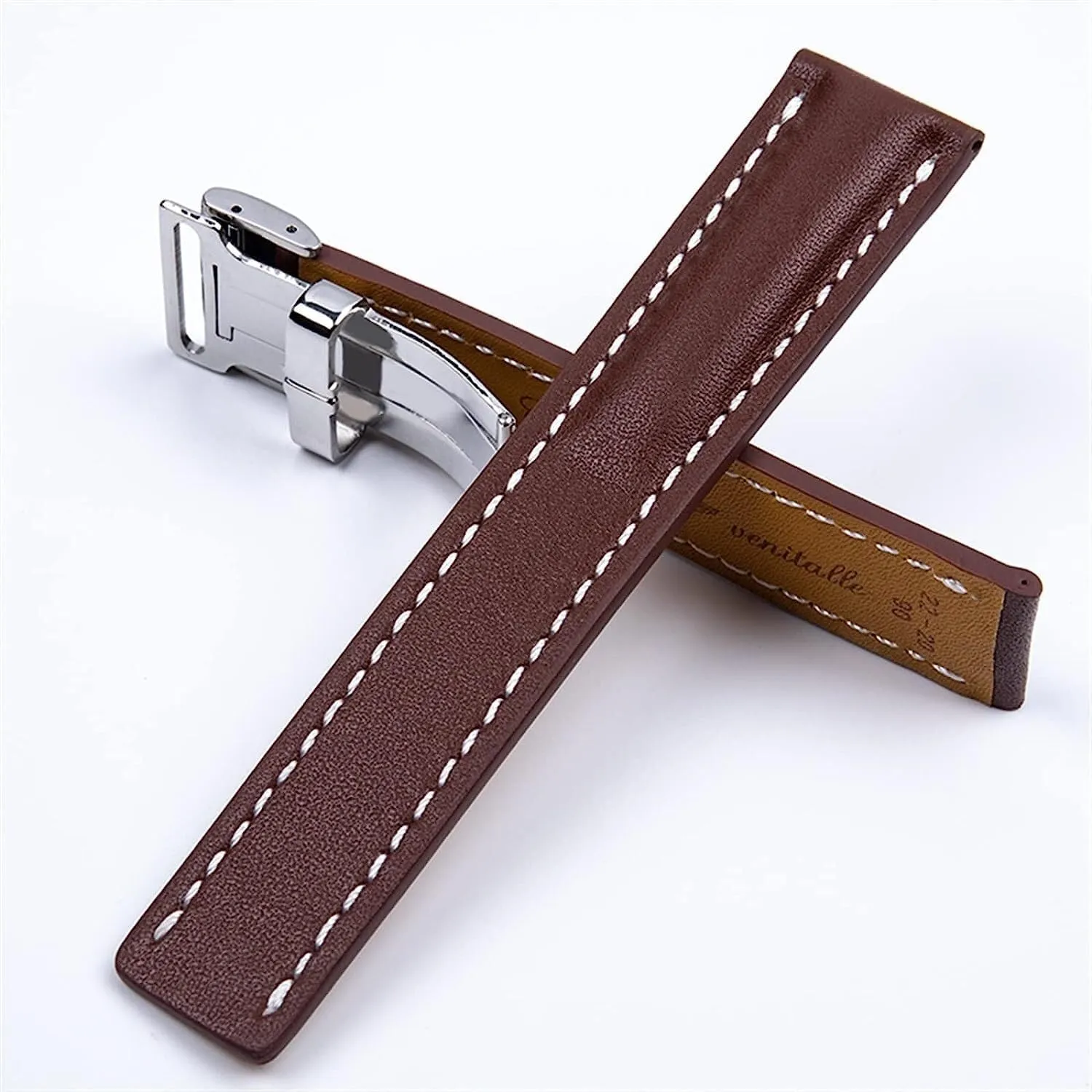Leather watch band vain monarchy aerodynamic meat editor carbon for Breitling Premier B01 Colt Chronograph Avenger AVIATOR Strap Italy Genuine 